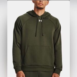 UNDER ARMOUR || Rival Men's Fleece Olive Hoodie. Sz. S